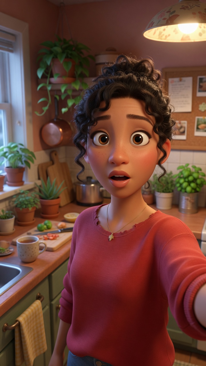 Selfie en la cocina · 3D