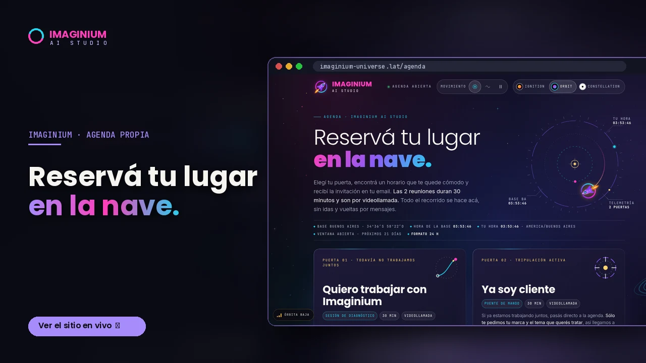 Reservá tu lugar en la nave